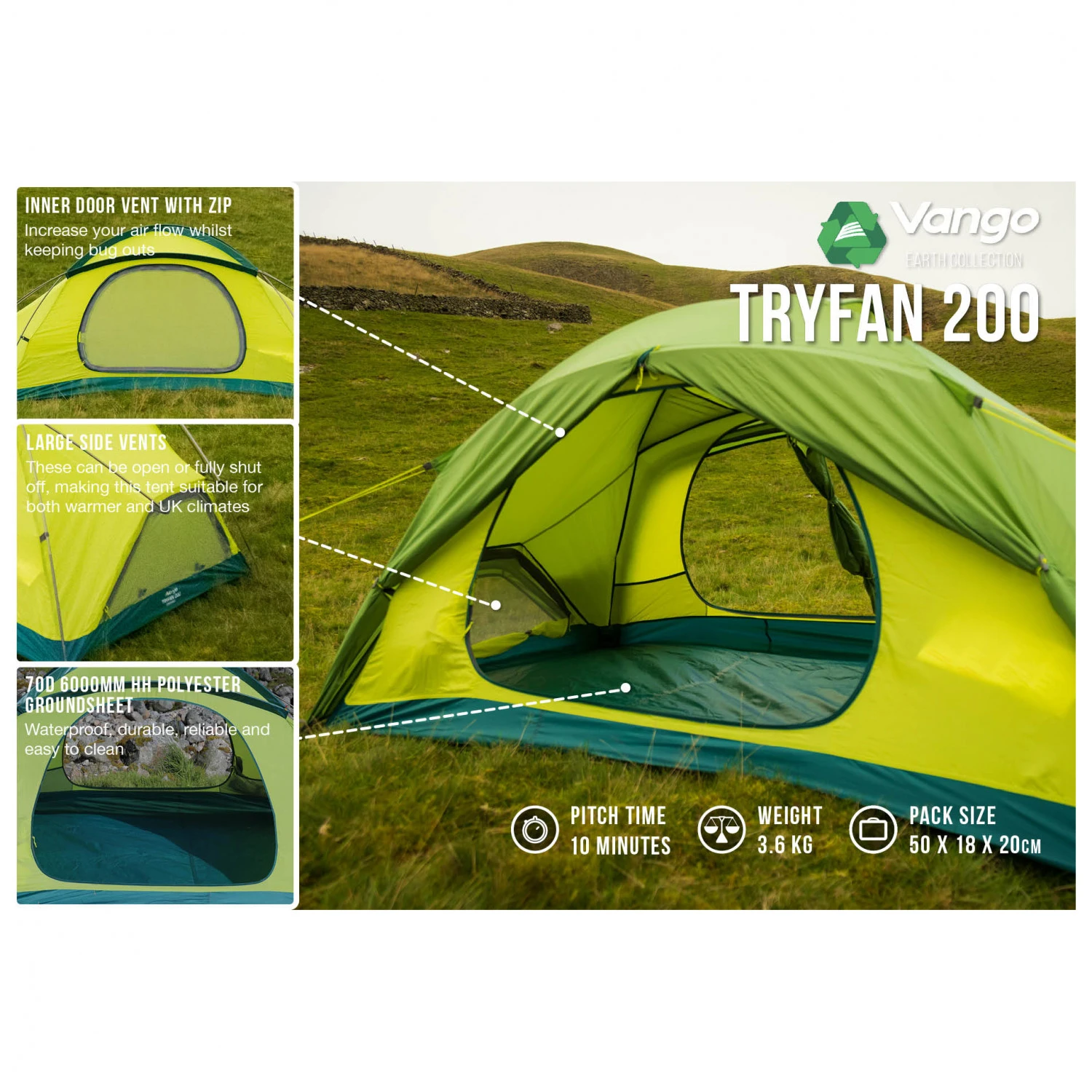 Vango - Tryfan 200 - Tente 2 Places 3 Vango - Tryfan 200 - Tente 2 Places – Image 3